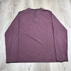 Public Rec Long Sleeve Henley T-Shirt Mens Size Extra Large Maroon